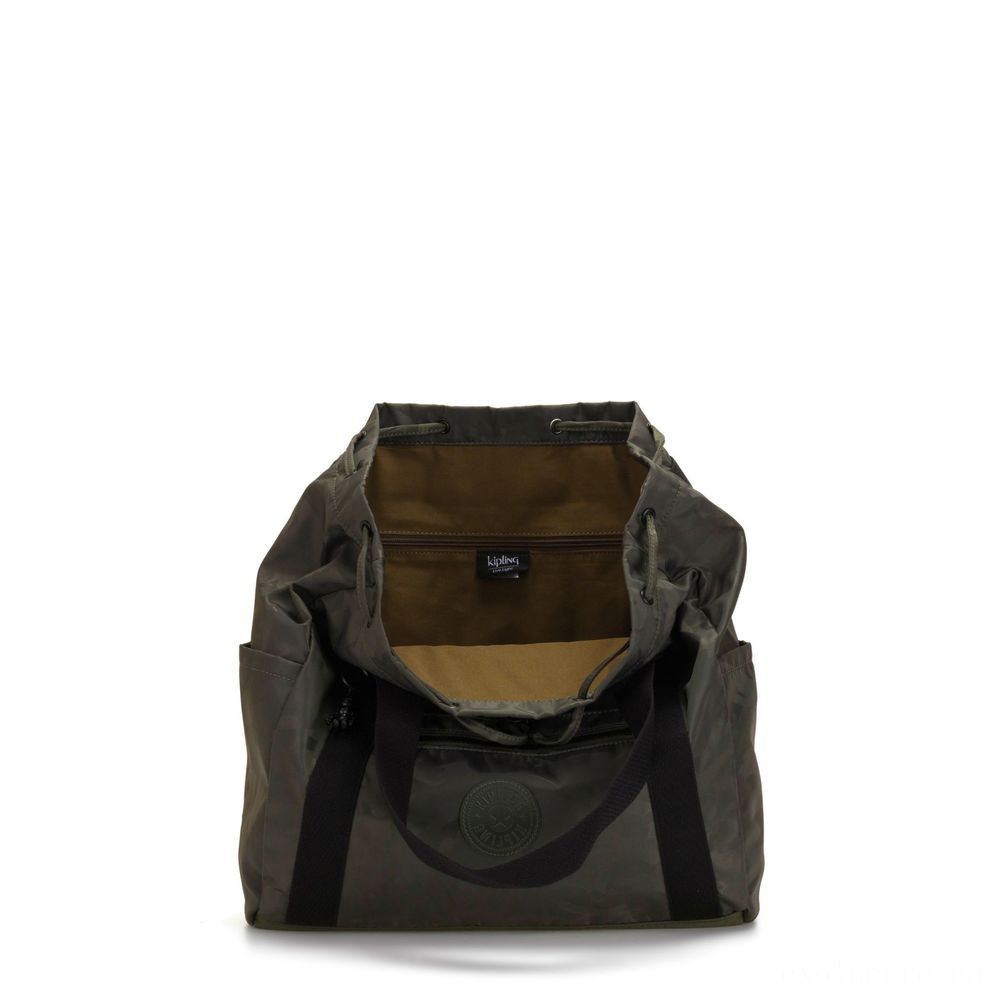 Three for the Price of Two - Kipling Fine Art BAG M Art Drawstring Backpack Satin Camo. - Off-the-Charts Occasion:£46