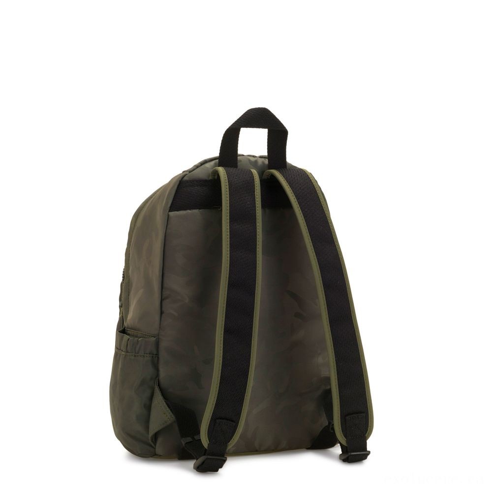 Kipling DELIA Medium Backpack along with Front Wallet and Top Deal With Satin Camo.