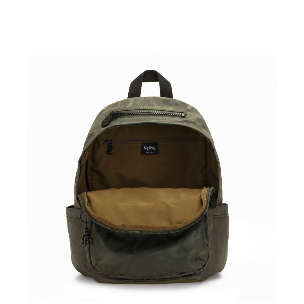 Kipling DELIA Medium Bag along with Face Pocket as well as Best Handle Silk Camouflage.