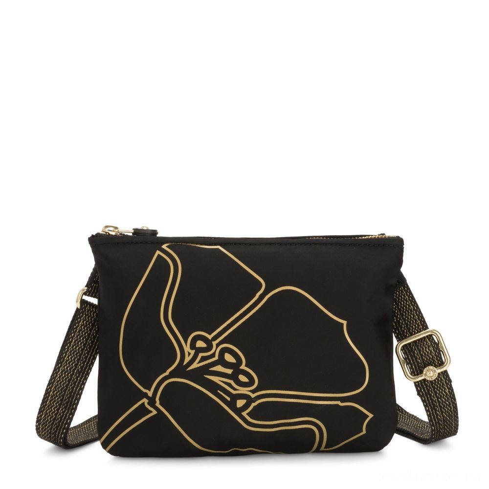 Markdown - Kipling MAI POUCH Sizable Bag Convertible to Crossbody Black Floral. - Steal:£23