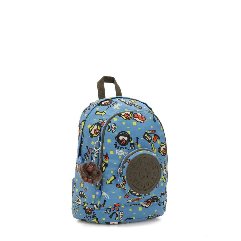 Kipling CARLOW Small kids backpack with rounded front pocket Monkey Stone.