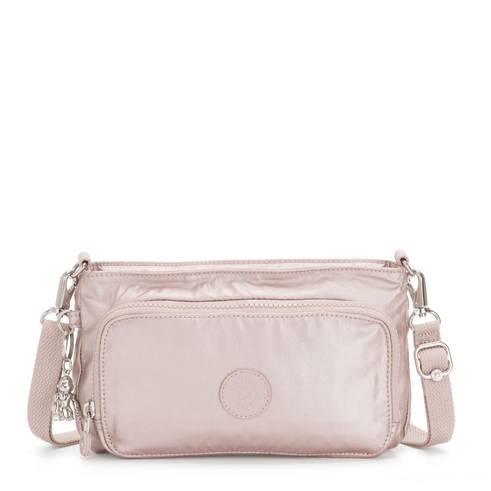 Kipling MYRTE Small 2 in 1 Crossbody and also Pouch Metallic Rose.