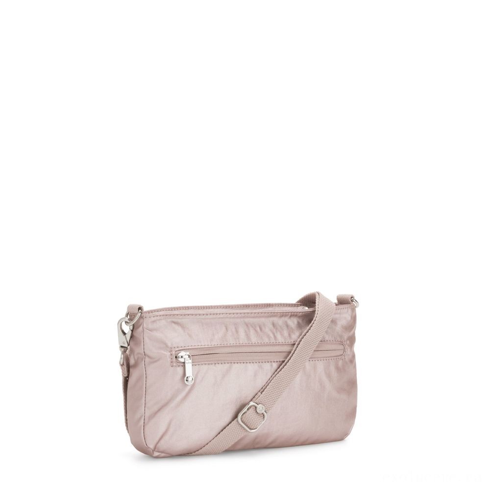Kipling MYRTE Small 2 in 1 Crossbody and Pouch Metallic Rose.