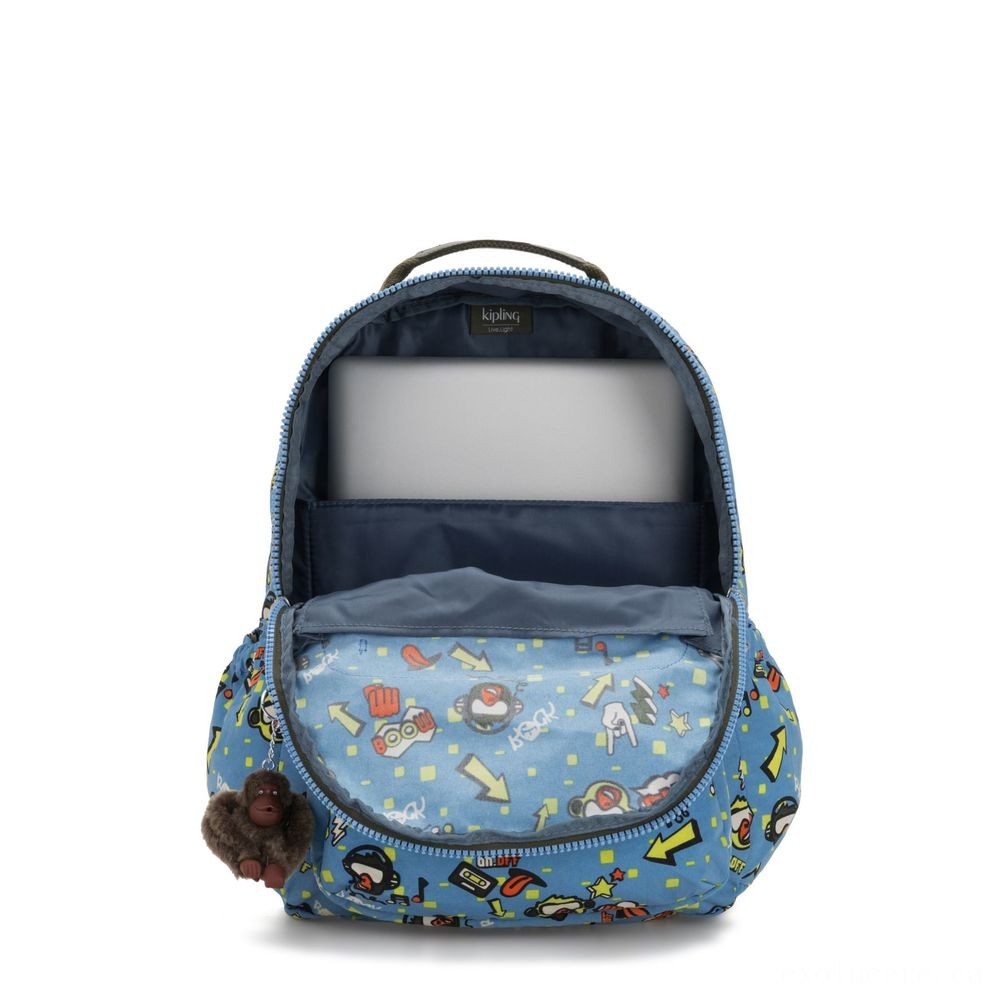 Mother's Day Sale - Kipling SEOUL GO Huge Bag with Laptop Computer Defense Monkey Stone. - Weekend:£49[cobag5903li]