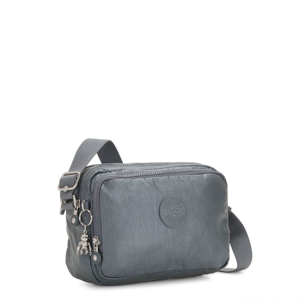 Discount - Kipling SILEN Small Around Physical Body Handbag Steel Grey Metallic. - Blowout:£35[jcbag5921ba]