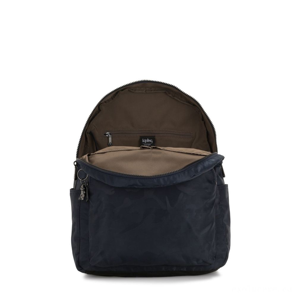 Going Out of Business Sale - Kipling CITRINE Huge Backpack along with Laptop/Tablet Compartment Satin Camo Blue. - Deal:£37[libag5926nk]