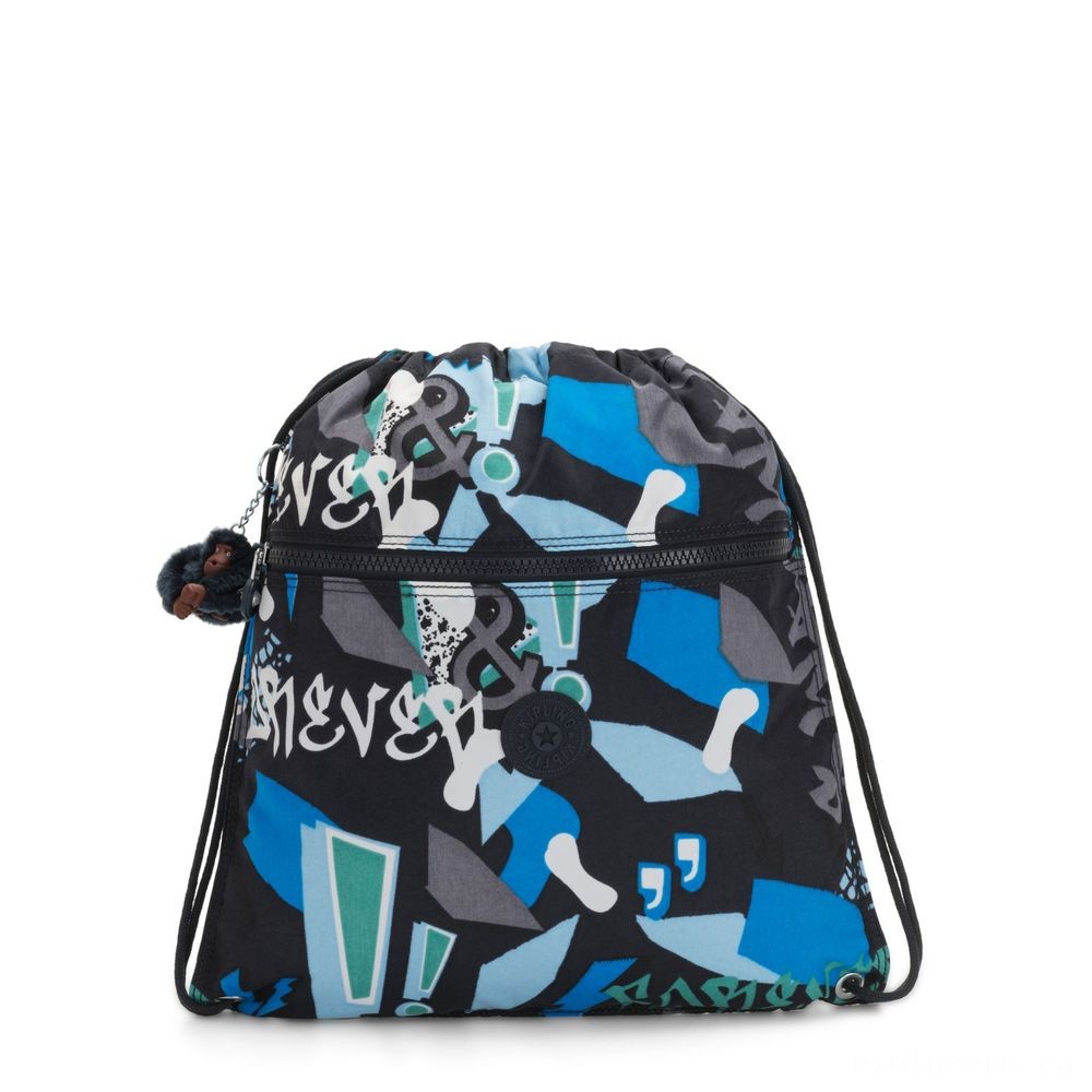 Exclusive Offer - Kipling SUPERTABOO Medium Drawstring Bag Epic Boys. - Back-to-School Bonanza:£13