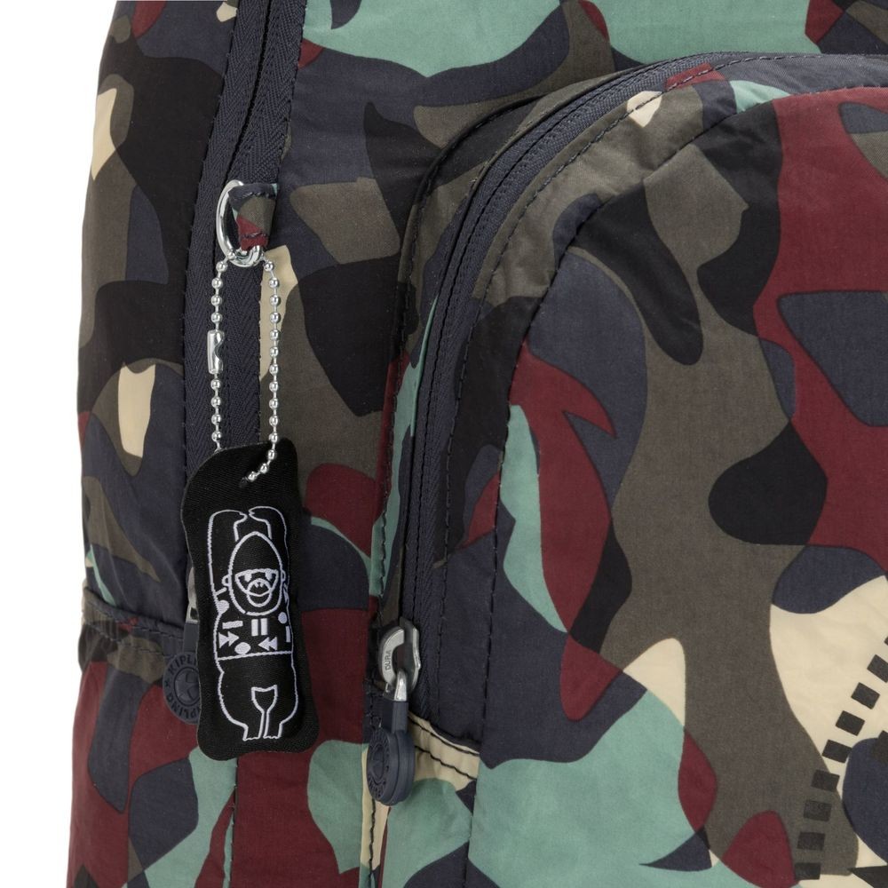Kipling SEOUL PACKABLE Big Collapsible Backpack Camouflage Sizable Light.