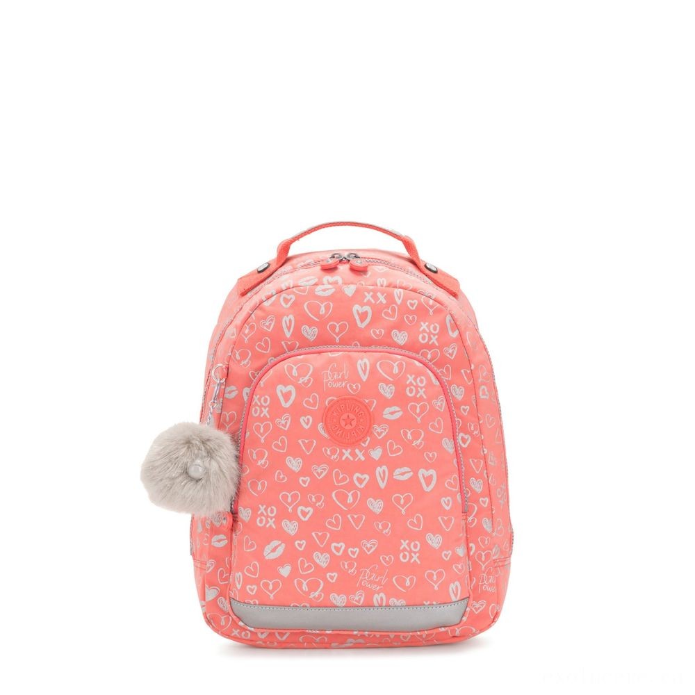 Kipling Lesson ROOM S Little backpack with notebook security Hearty Pink Met.