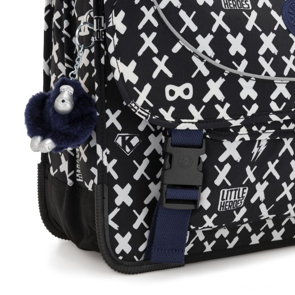 Kipling PREPPY Tool Schoolbag Consisting Of Fluro Rain Cover Child Hero.
