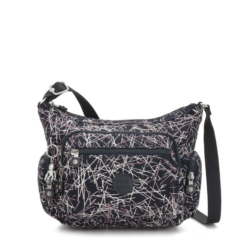 November Black Friday Sale - Kipling GABBIE S Crossbody Bag with Phone Compartment Navy Stick Imprint - Reduced-Price Powwow:£45