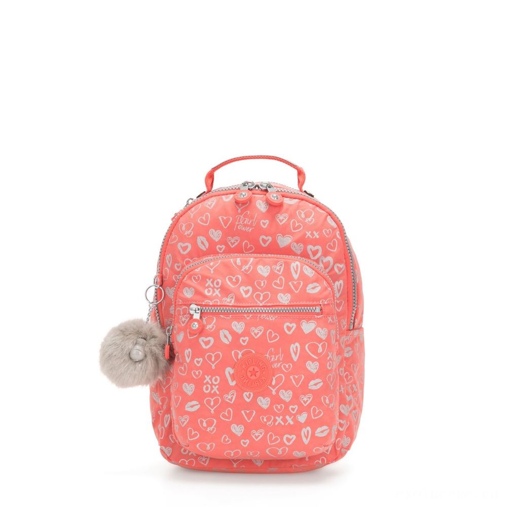 Winter Sale - Kipling SEOUL GO S Small Backpack Hearty Pink Met. - X-travaganza:£37