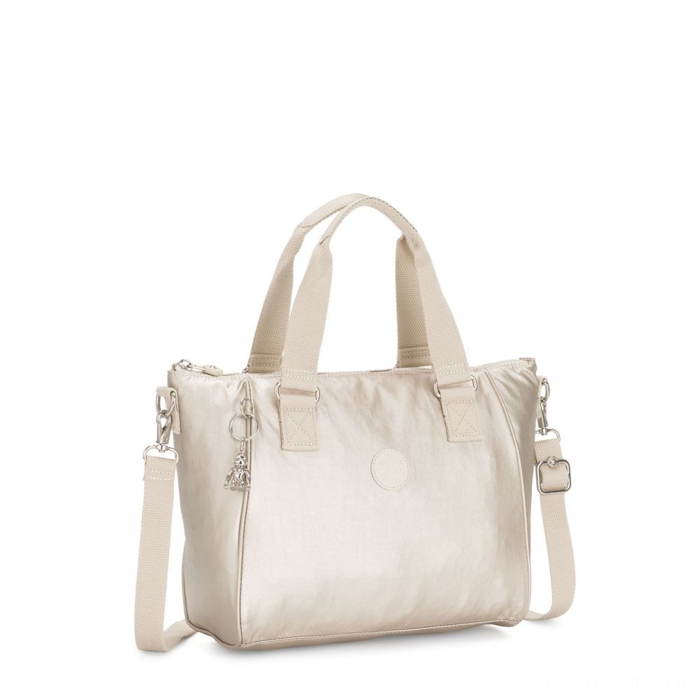 Gift Guide Sale - Kipling AMIEL Tool Ladies Handbag Cloud Metal - Cyber Monday Mania:£39