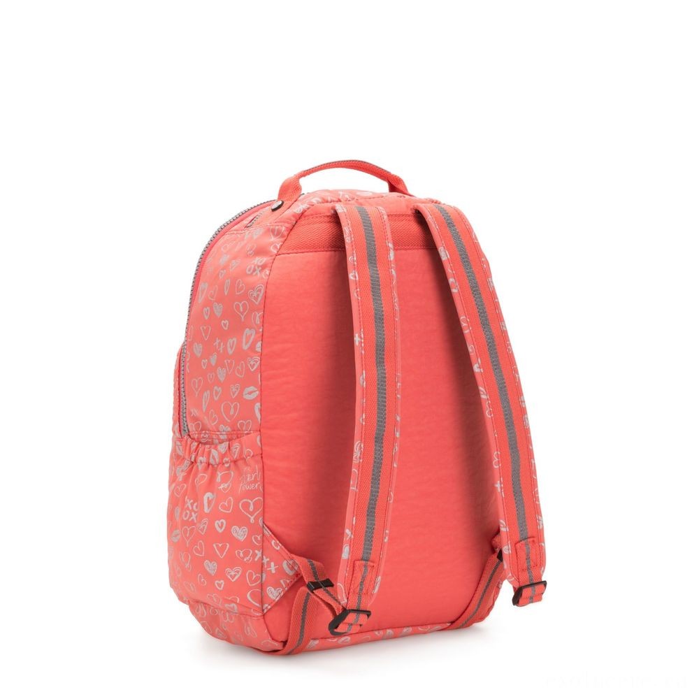 Kipling SEOUL GO Huge Backpack along with Laptop Defense Hearty Pink Met.