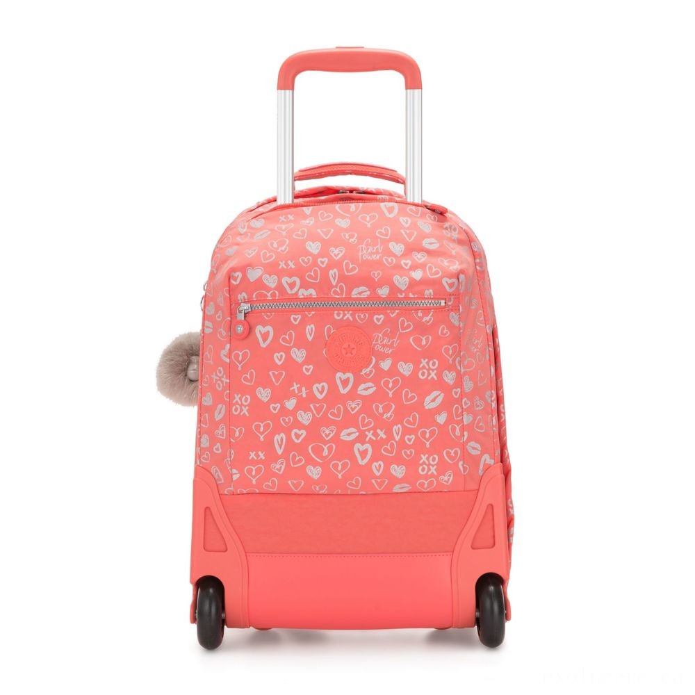 Kipling SOOBIN lighting Huge wheeled bag with laptop pc defense Hearty Pink Met.