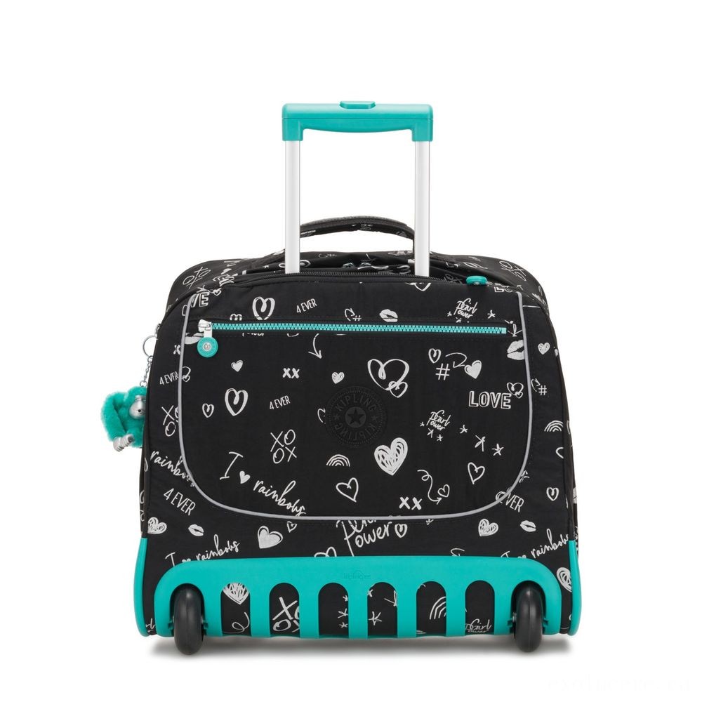 Closeout Sale - Kipling CLAS DALLIN Sizable Schoolbag with Laptop Computer Defense Gal Doodle. - Friends and Family Sale-A-Thon:£79