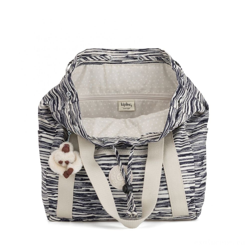 Kipling Fine Art BAG S Small Drawstring Backpack Scribble Lines.