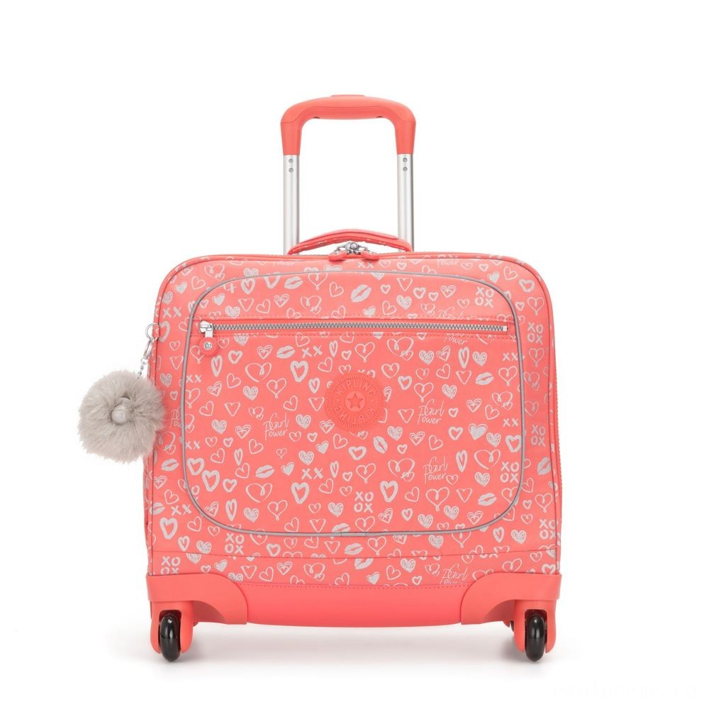 Kipling MANARY 4 Wheeled Bag along with Laptop protection Hearty Pink Met.