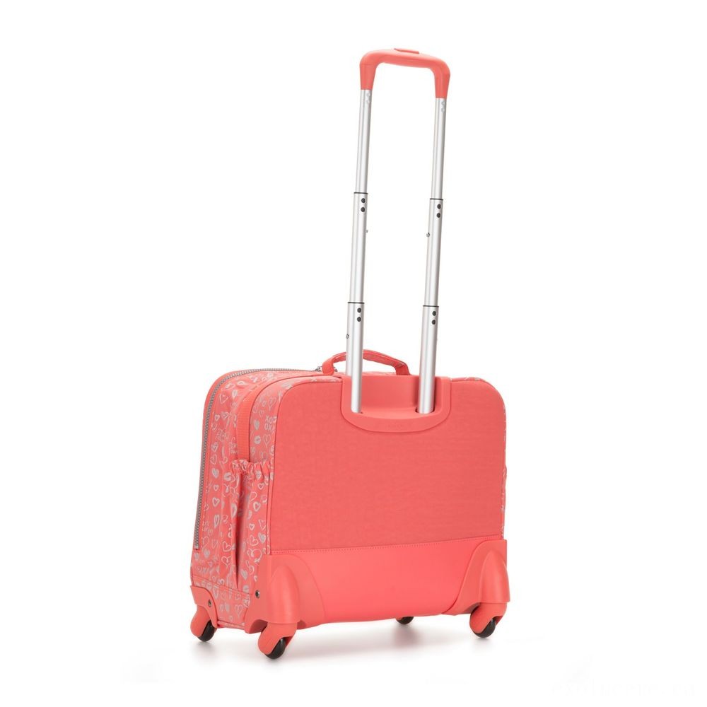Kipling MANARY 4 Wheeled Bag with Laptop defense Hearty Pink Met.