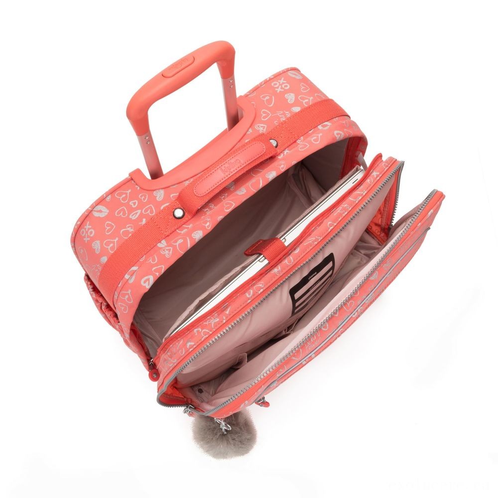 February Love Sale - Kipling MANARY 4 Wheeled Bag along with Notebook defense Hearty Pink Met. - Get-Together:£83[cobag5996li]