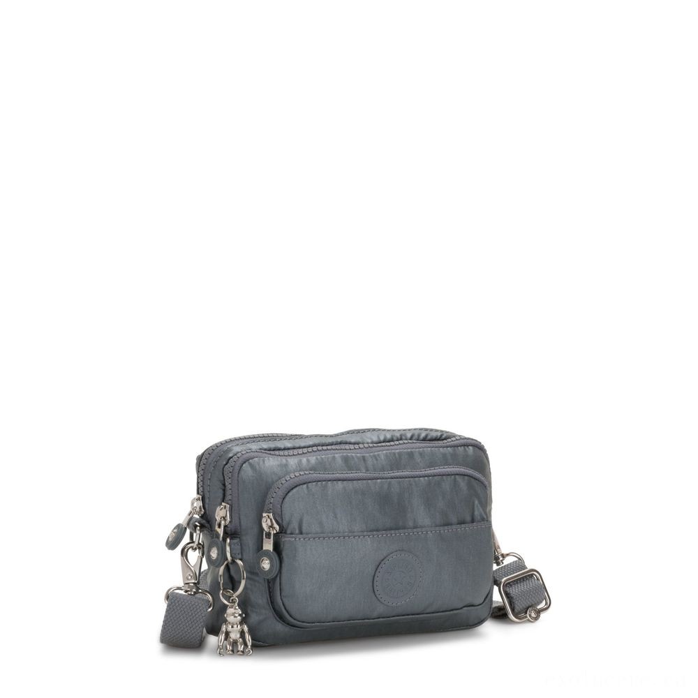 Going Out of Business Sale - Kipling MULTIPLE Convertible midsection bag Steel Grey Metallic. - Blowout Bash:£27