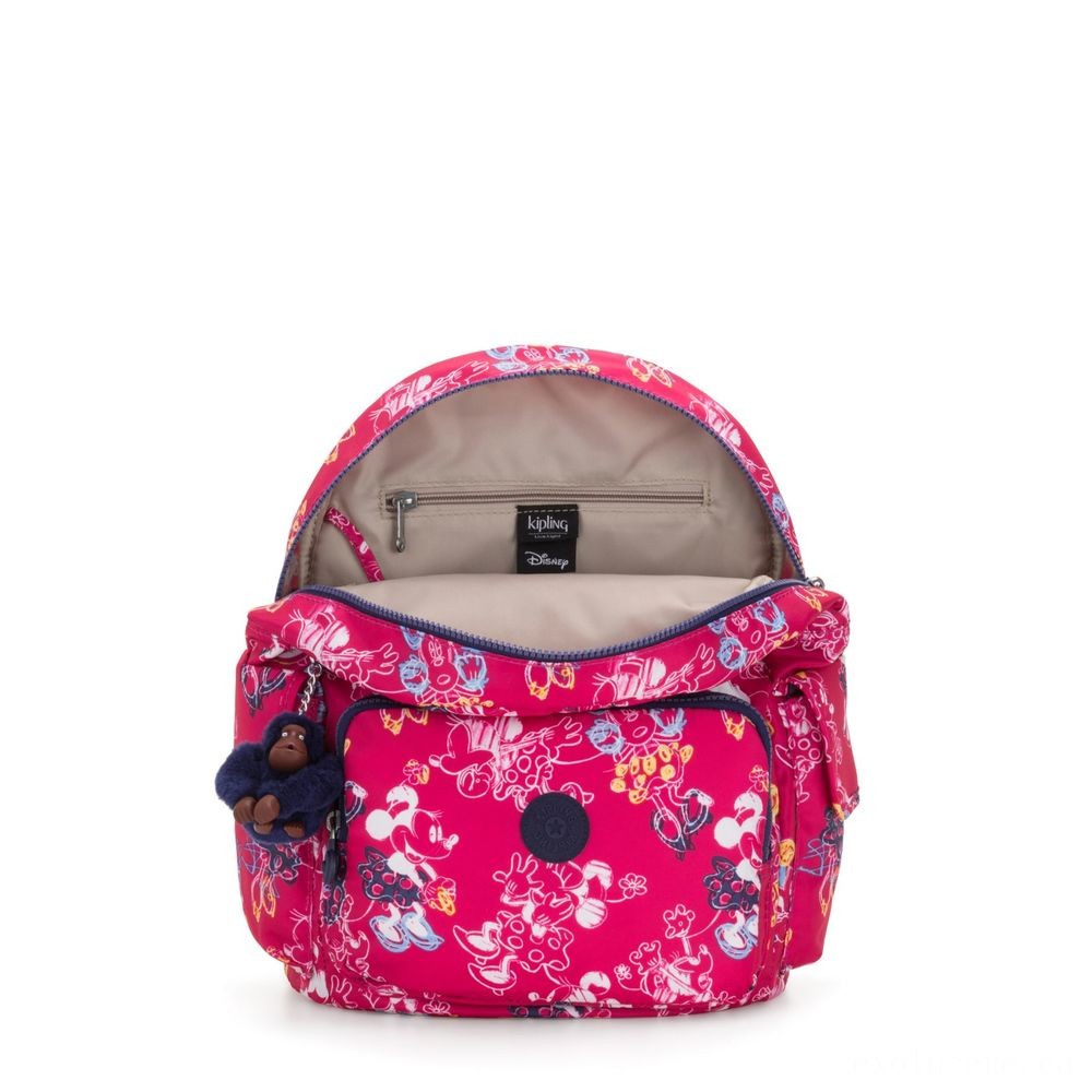 Clearance Sale - Kipling D CITYPACK Medium Backpack Doodle Pink. - Clearance Carnival:£30