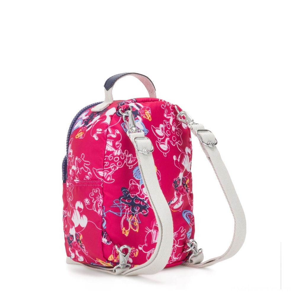 Kipling D ALBER Small 3-in-1 convertible: bum bag, crossbody or backpack Doodle Pink.