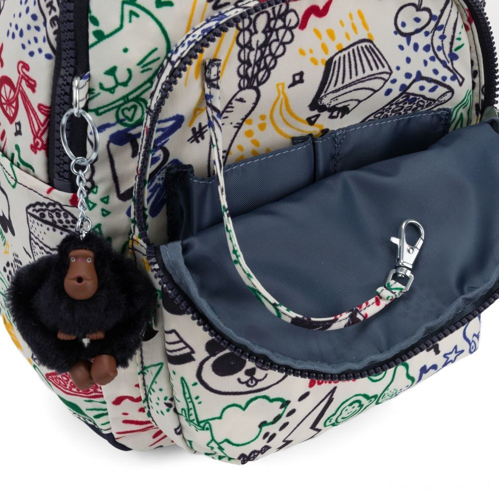 Liquidation Sale - Kipling SEOUL GO S Small Backpack Doodle Play Bl. - Clearance Carnival:£42