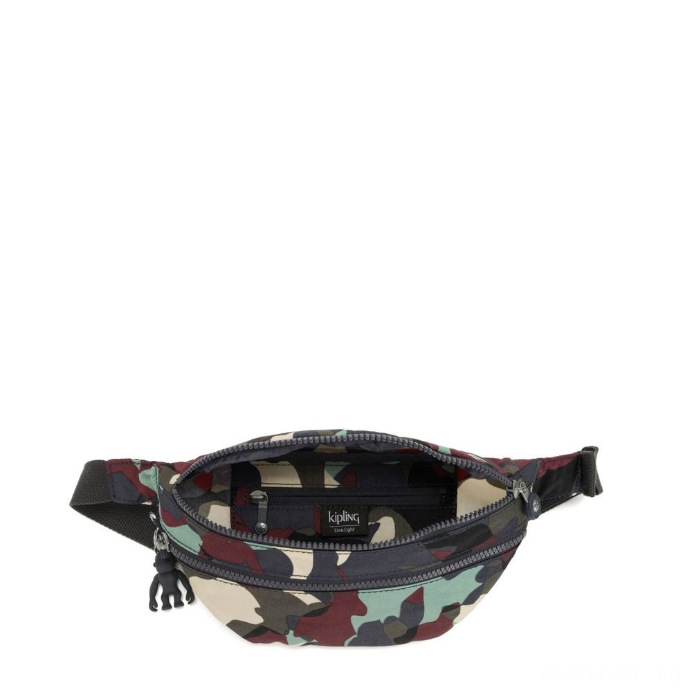 Kipling SARA Medium Bumbag Convertible to Crossbody Bag Camouflage Sizable.
