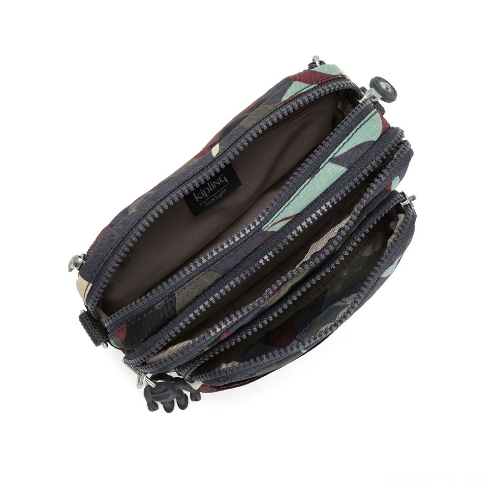 Kipling MULTIPLE Midsection Bag Convertible to Shoulder Bag Camo Sizable.