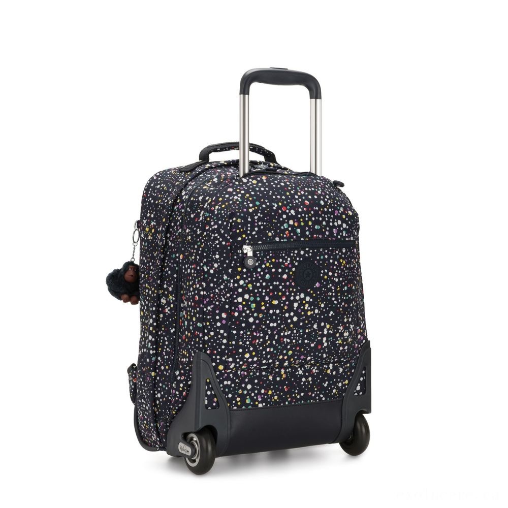 Kipling SOOBIN illumination Sizable rolled backpack with notebook protection Pleased Dot Print.