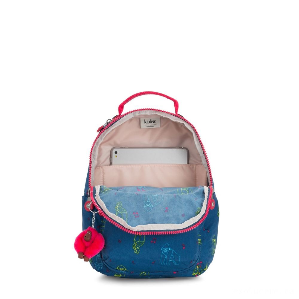 Kipling SEOUL S Tiny knapsack along with tablet protection Festive Ape.