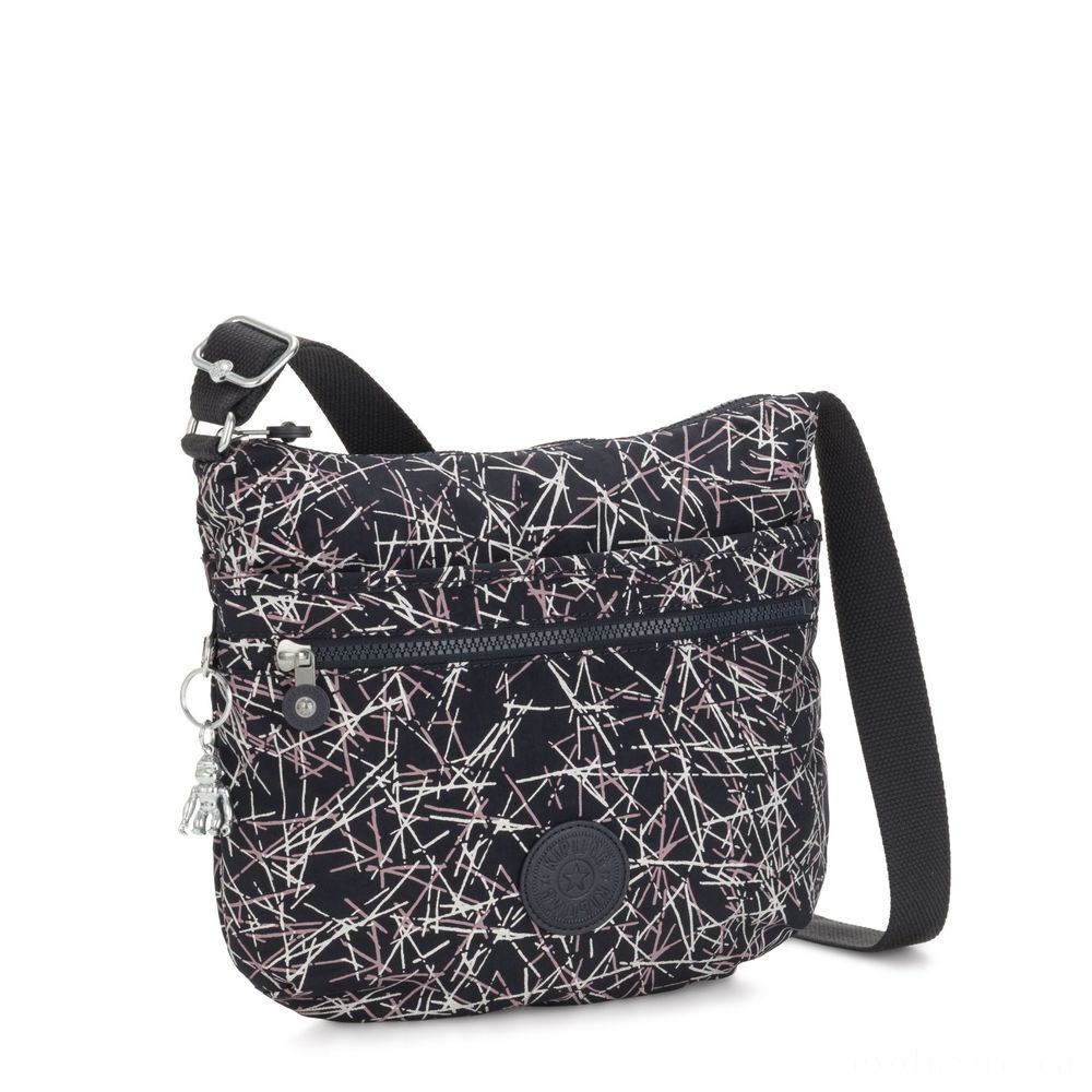 Lowest Price Guaranteed - Kipling ARTO Handbag Throughout Physical Body Navy Stick Print - Blowout:£33[gabag6057wa]