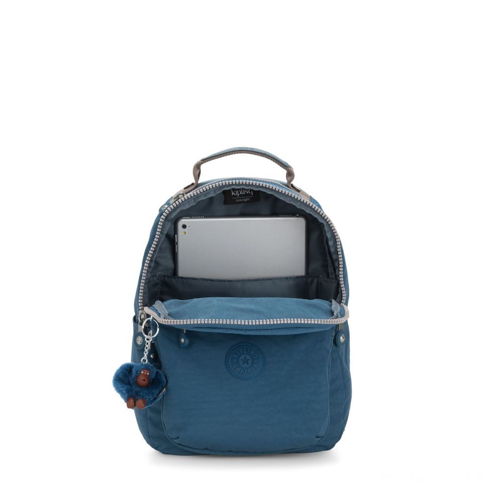 Kipling SEOUL S Small knapsack along with tablet protection Mystic Blue.