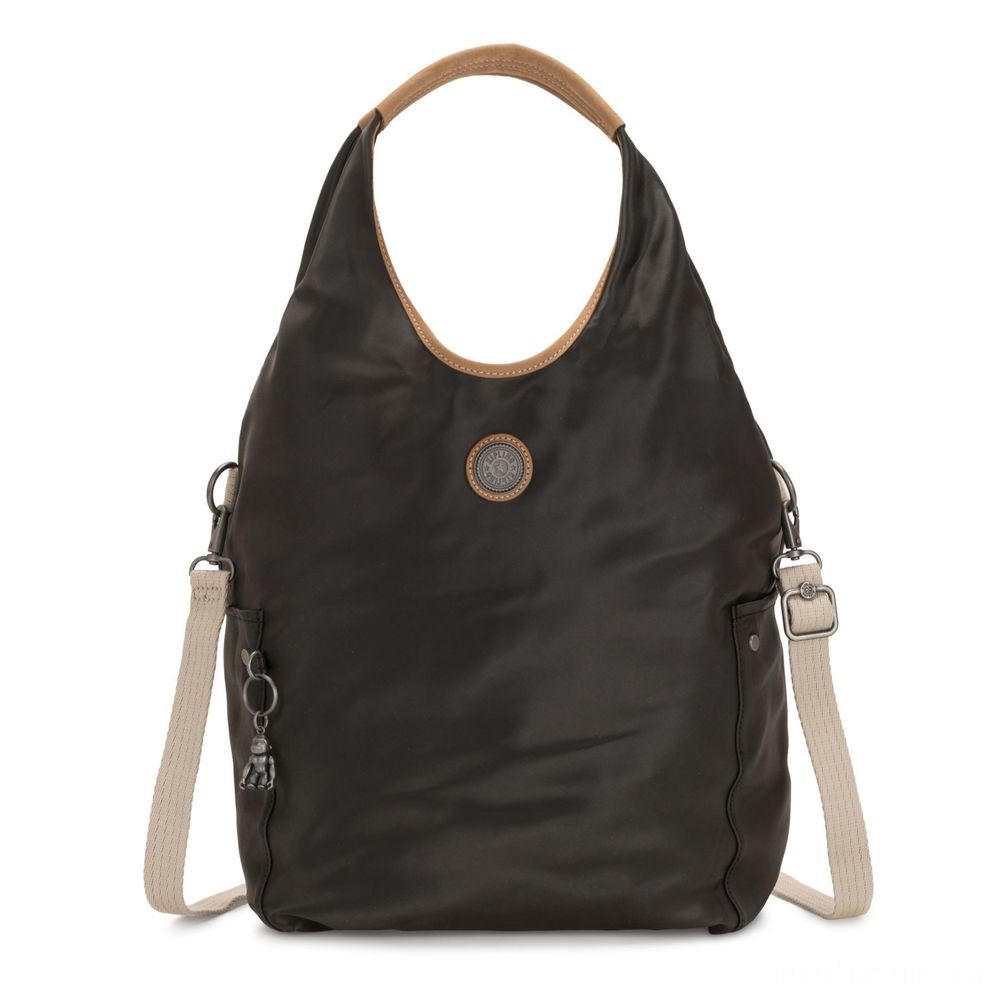 Kipling URBANA Hobo Bag Across Body Along With Removable Shoulder Strap Delicate Black