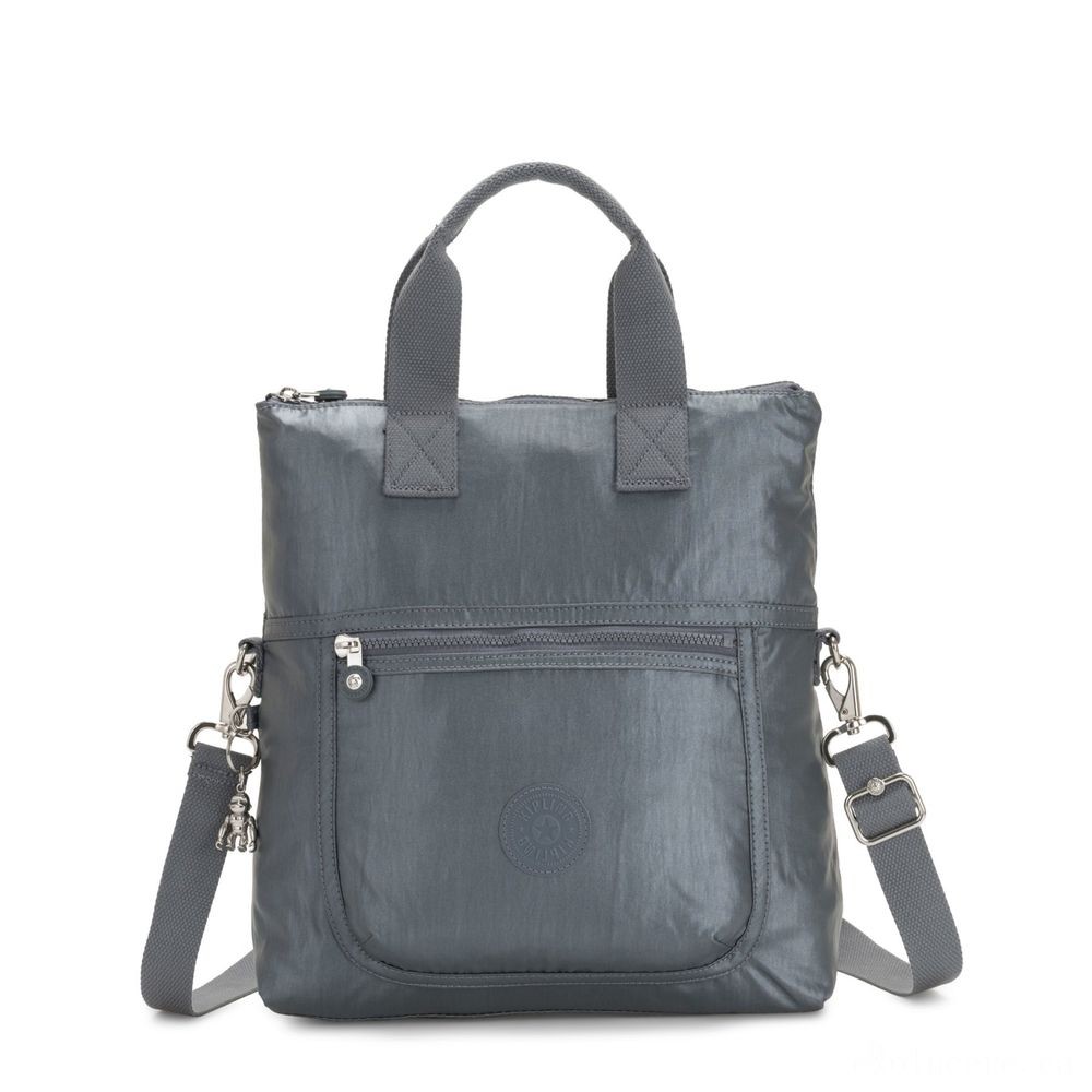 Kipling ELEVA Shoulderbag along with Easily Removable and Changeable Band Steel Grey Metallic