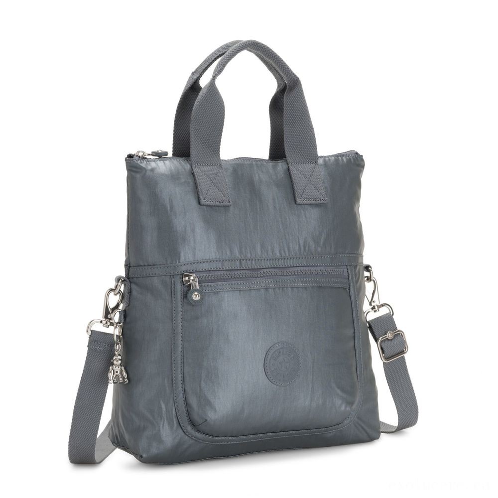 Kipling ELEVA Shoulderbag with Easily Removable and Modifiable Strap Steel Grey Metallic