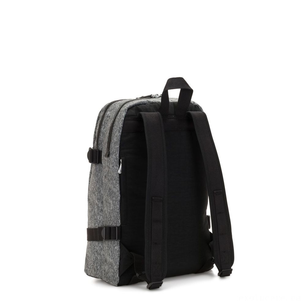 Kipling TAMIKO Channel knapsack with clasp attachment as well as laptop computer protection Jacket Grey.