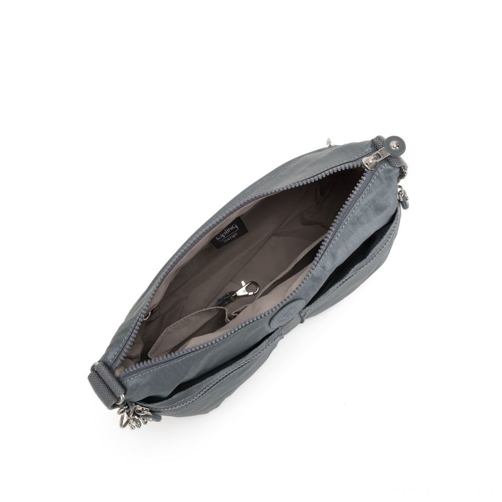 Kipling IZELLAH Tool All Over Body Handbag Steel Grey Metallic