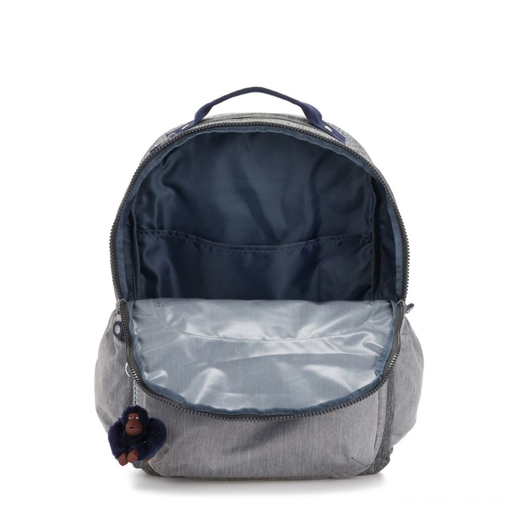 Kipling SEOUL GO XL Extra sizable backpack with notebook security Ash Denim Bl.
