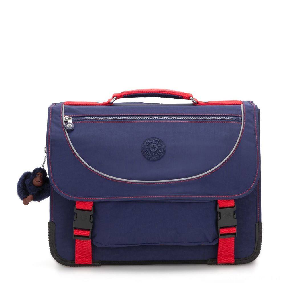 Price Match Guarantee - Kipling PREPPY Channel Schoolbag Featuring Fluro Storm Cover Polished Blue C. - Two-for-One:£61[labag6102co]