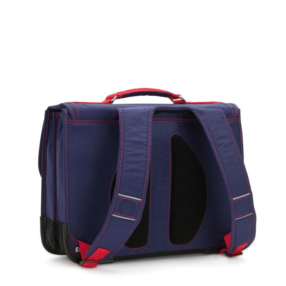 Kipling PREPPY Channel Schoolbag Including Fluro Rainfall Cover Polished Blue C.