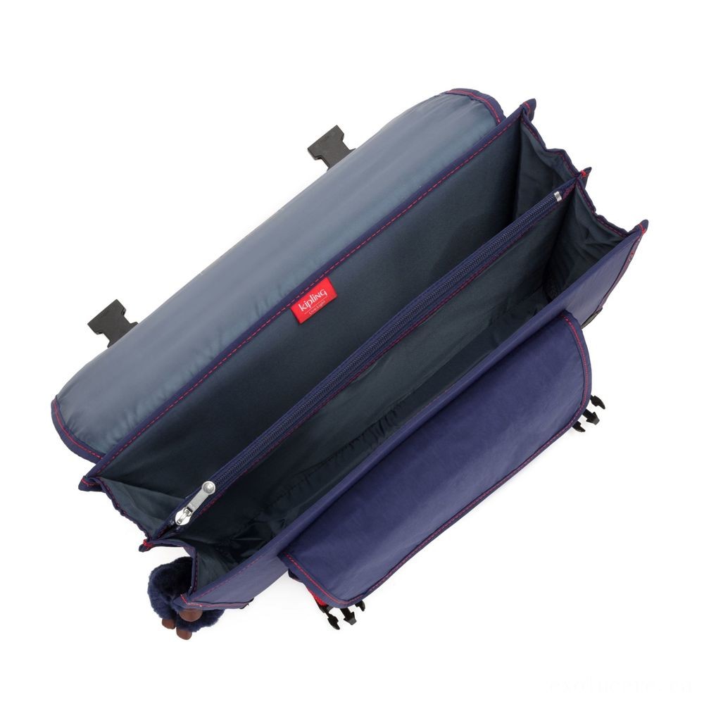 Distress Sale - Kipling PREPPY Medium Schoolbag Consisting Of Fluro Storm Cover Shiny Blue C. - Virtual Value-Packed Variety Show:£65[labag6102ma]