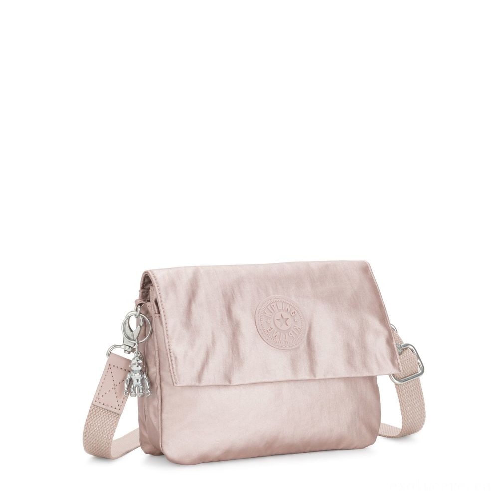Kipling OSYKA 2 in 1 Crossbody and Pouch with Memory Card Slots Metallic Rose Gifting.