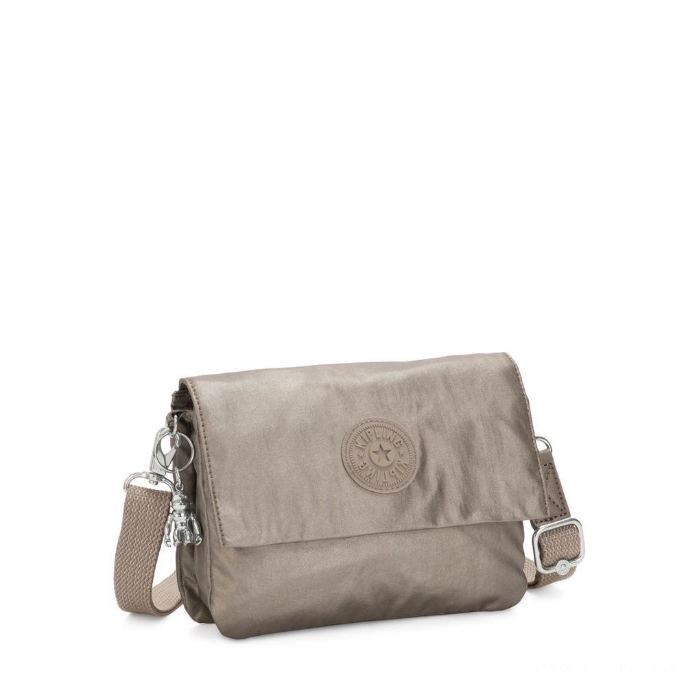Click Here to Save - Kipling OSYKA 2 in 1 Crossbody and also Pouch with Memory Card Slots Metallic Pewter Gifting. - Online Outlet X-travaganza:£34