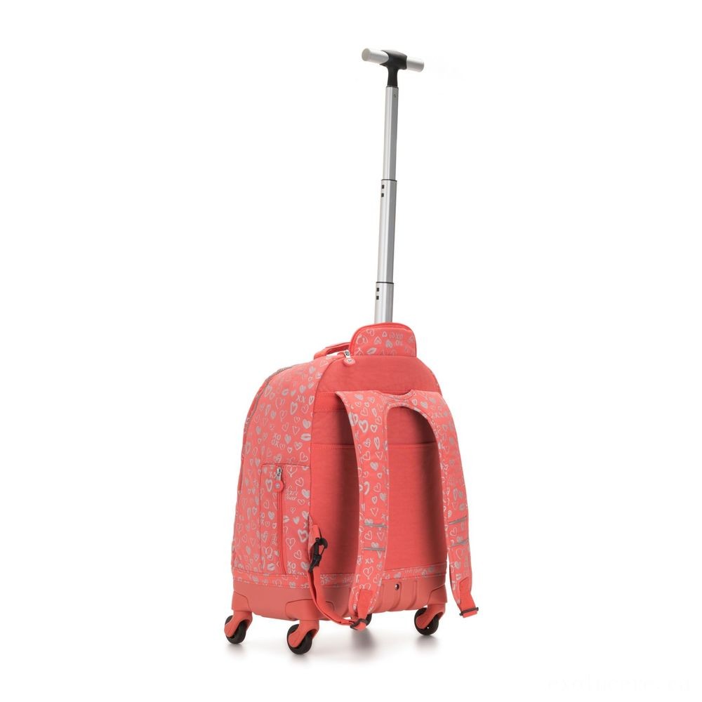 Back to School Sale - Kipling ECHO Wheeled School Bag Hearty Pink Met. - Give-Away:£80[jcbag6111ba]