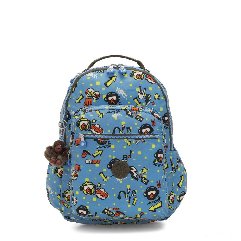 Kipling SEOUL GO Large Backpack along with Laptop Protection Monkey Stone.