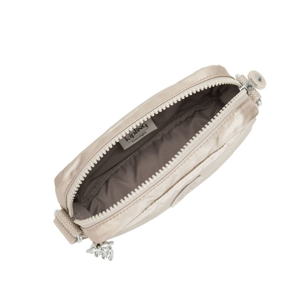 Price Drop - Kipling SOUTA Small Crossbody with Modifiable Shoulder Strap Cloud Metallic Gifting. - New Year's Savings Spectacular:£26