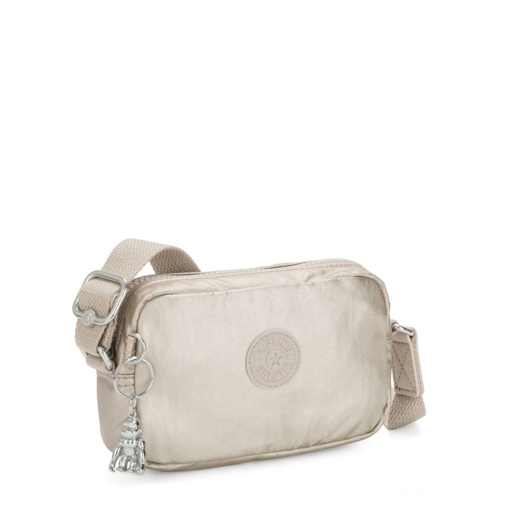 Holiday Gift Sale - Kipling SOUTA Small Crossbody with Changeable Shoulder Band Cloud Metal Giving. - Deal:£24