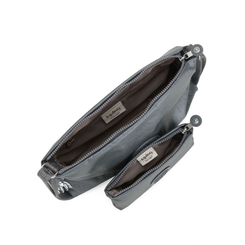 Sale - Kipling ATLEZ DUO Little Crossbody with Matching Bag Steel Grey Gifting - Spree:£30[libag6118nk]